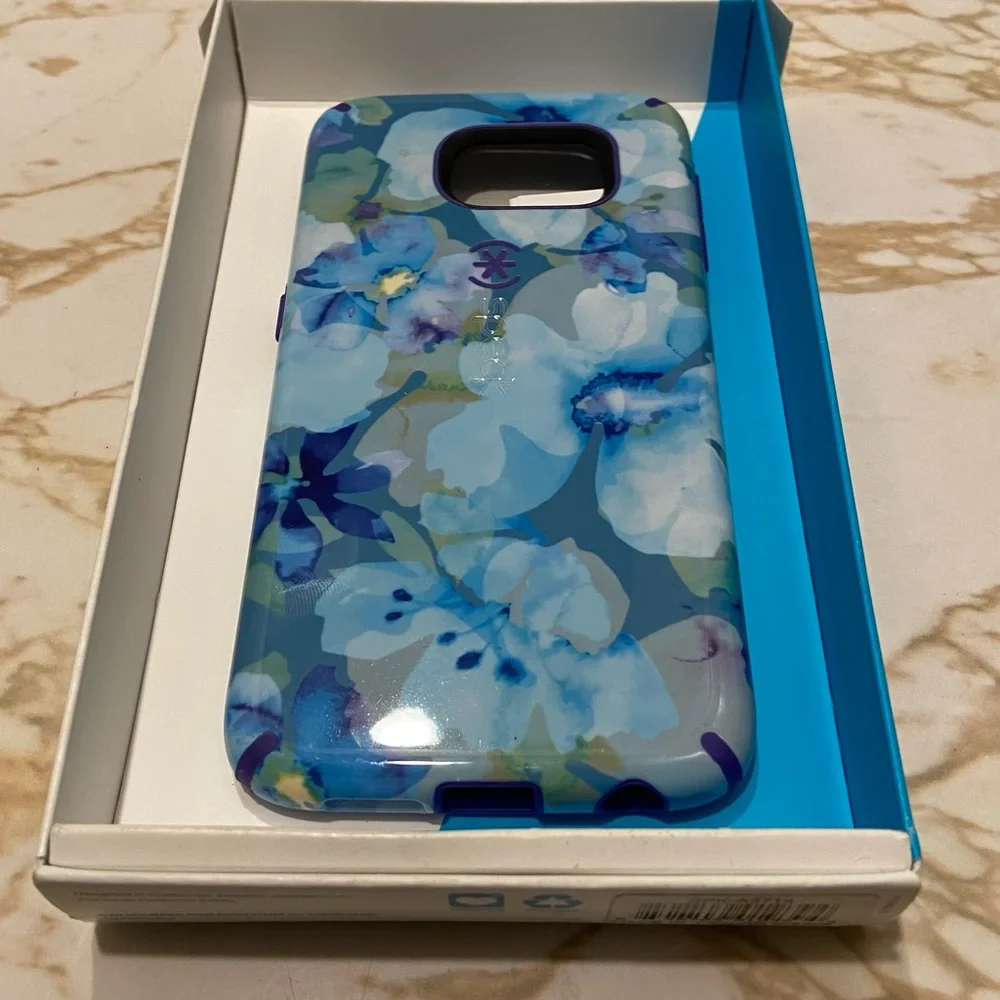 Speck Samsung Galaxy S6 Phone Case - Aquafloral White Violet Candyshell Inked